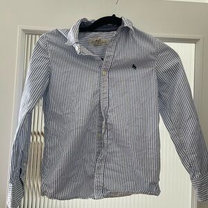 Kids Blue & White Striped Button-Down Shirt